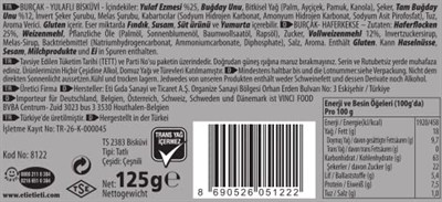 Eti Burçak Yulaflı Bisküvi 125 g 5li paket