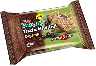 Eti Burçak Zeytinli Tuzlu Bisküvi 3 x 91 g