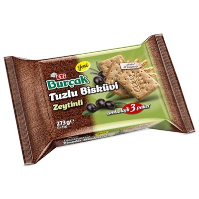 Eti Burçak Zeytinli Tuzlu Bisküvi 3 x 91 g