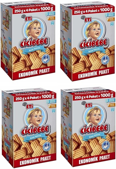 Eti Cicibebe Bisküvi 1000 gr 4 Adet