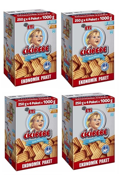 Eti Cicibebe Bisküvi 1000 gr 4 Adet