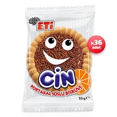Eti Cin Portakallı Bisküvi 25 g x 36 Adet