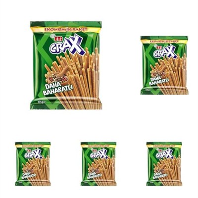 Eti Crax Baharatlı Çubuk Kraker 175 g 5li paket