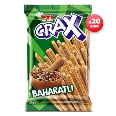 Eti Crax Baharatlı Çubuk Kraker 50 g x 20 Adet