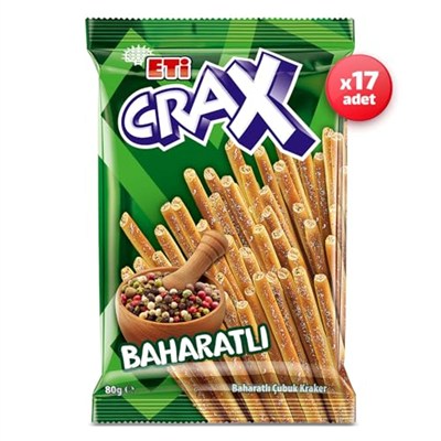 Eti Crax Baharatlı Çubuk Kraker 80 g x 17 Adet