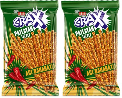 Eti Crax Patlayan Lezzet Acı Baharatlı Çubuk 50 g 2li paket