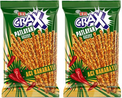 Eti Crax Patlayan Lezzet Acı Baharatlı Çubuk 50 g 2li paket