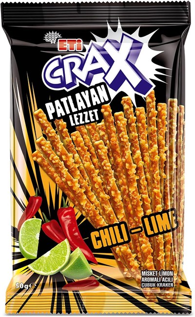 Eti Crax Patlayan Lezzet Chili Lime Çubuk Kraker 50 g x 20 Adet