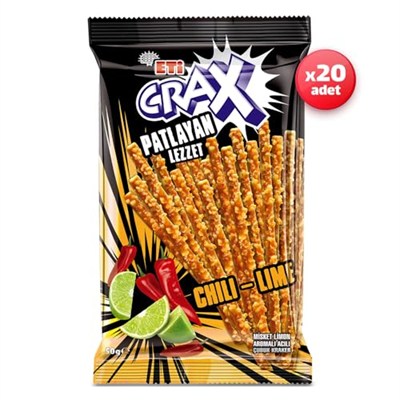 Eti Crax Patlayan Lezzet Chili Lime Çubuk Kraker 50 g x 20 Adet