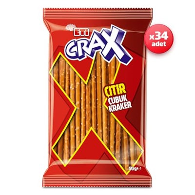 Eti Crax Sade Çubuk Kraker 40 g x 34 Adet
