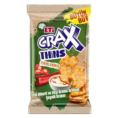 Eti Crax Thins Tatlı Biberli Ekşi Kremalı Kraker 70 g