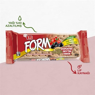 Eti Form Domatesli Zeytinli ve Kekikli Kepekli Bisküvi 40 g x 24 Adet