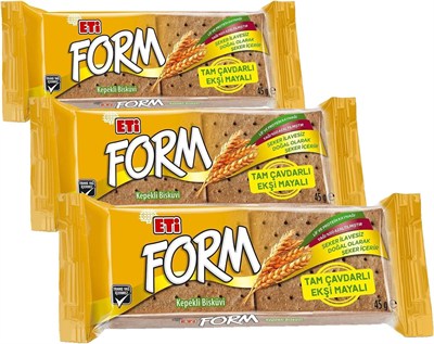 Eti Form Tam Çavdarlı Ekşi Mayalı Bisküvi 45 g 2li paket