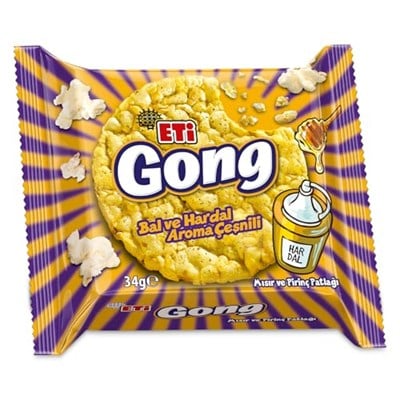 Eti Gong Bal ve Hardal Aroma Çeşnili Mısır ve Pirinç Patlağı 34 g x 18 Adet
