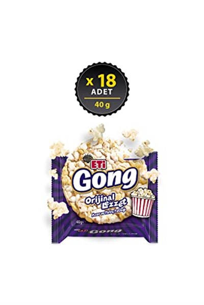 Eti Gong Orijinal Lezzet Mısır ve Pirinç Patlağı 40 g x 18 Adet (2 paketi)
