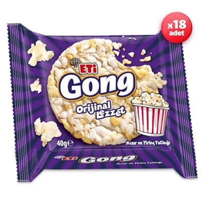 Eti Gong Orijinal Lezzet Mısır ve Pirinç Patlağı 40 g x 18 Adet