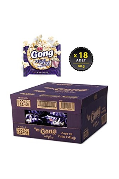 Eti Gong Orijinal Lezzet Mısır ve Pirinç Patlağı 40 g x 18 Adet (2 paketi)