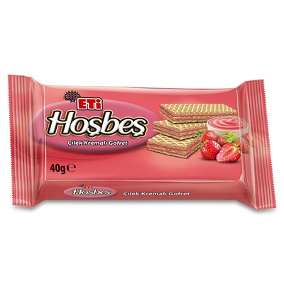 Eti Hoşbeş Çilek Kremalı Gofret 40 g x 24 Adet