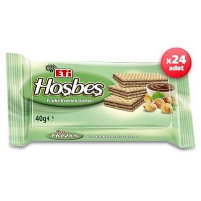 Eti Hoşbeş Fındık Kremalı Gofret 40 g x 24 Adet