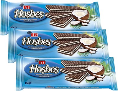 Eti Hoşbeş Hindistan Cevizi Kremalı Gofret 142 g 3lü paket
