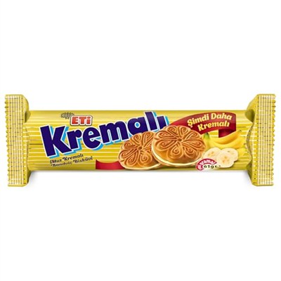 Eti Kremalı Muzlu Bisküvi 61 g Tekli Paket
