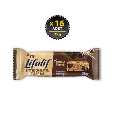 Eti Lifalif Bitter Çikolatalı Yulaf Bar 35 g x 16 Adet