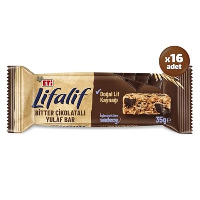 Eti Lifalif Bitter Çikolatalı Yulaf Bar 35 g x 16 Adet