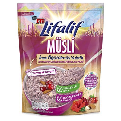 Eti Lifalif İnce Öğütülmüş Müsli Hibiskuslu 250 g