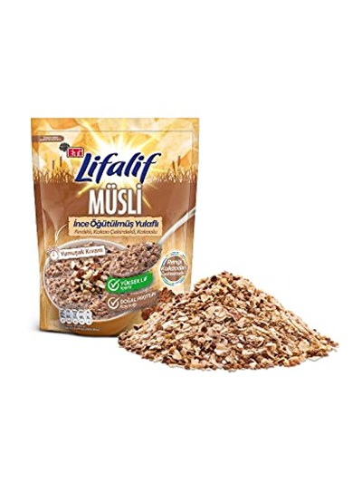 Eti Lifalif İnce Öğütülmüş Yulaflı Fındıklı, Kakao Çekirdekli, Kakaolu Müsli 250 g