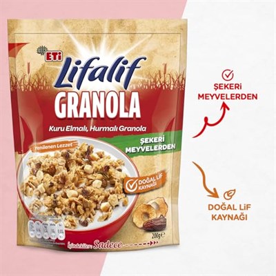 Eti Lifalif Kuru Elmalı, Hurmalı Granola 200 g