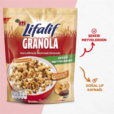 Eti Lifalif Kuru Elmalı, Hurmalı Granola 200 g