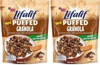 Eti Lifalif Puffed Kakaolu Granola 160 g 2li paket