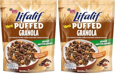 Eti Lifalif Puffed Kakaolu Granola 160 g 2li paket
