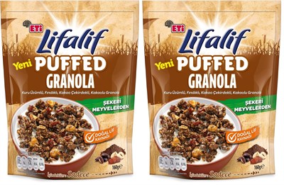 Eti Lifalif Puffed Kakaolu Granola 160 g 2li paket