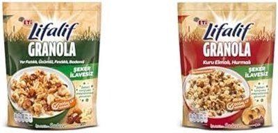 Eti Lifalif Yer Fıstıklı ve Kuru Elmalı Granola Paketi (2x200g)