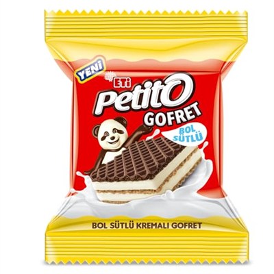 Eti Petito Bol Sütlü Kremalı Sade Kakaolu Gofret 26 g x 24 Adet