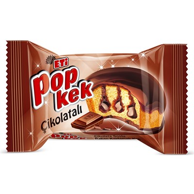 Eti Popkek Çikolatalı Kek 60 g x 24 Adet Kahverengi