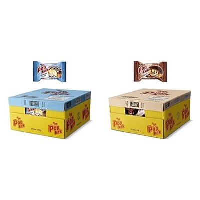 Eti Popkek Hindistan Cevizli Kek 60 g x 24 Adet ve Eti Popkek Çikolatalı Kek 60 g x 24 Adet Kahverengi