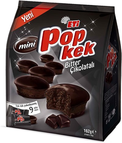 Eti Popkek Mini Bitter Çikolatalı Kek 162 g x 10 Adet
