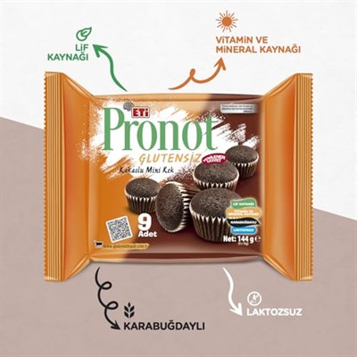 Eti Pronot Glutensiz Kakaolu Mini Kek 144 g x 4 Adet