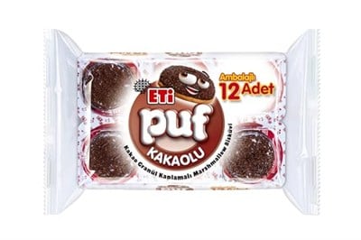 Eti Puf Kakaolu Bisküvi 18 g 12 adet