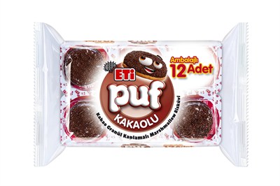 Eti Puf Kakaolu Bisküvi 18 g 12 adet