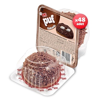 Eti Puf Kakaolu Bisküvi 18 g x 48 Adet