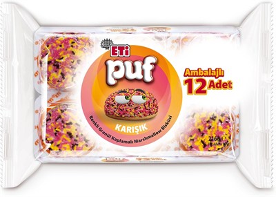 Eti Puf Renkli Bisküvi 18 g x 12
