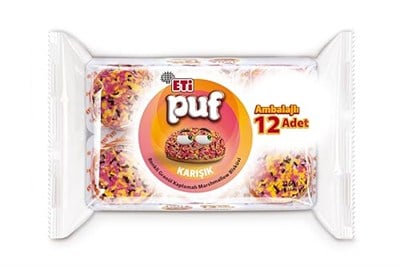Eti Puf Renkli Bisküvi 18 g x 12