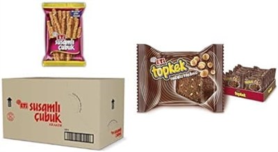 Eti Susamlı Çubuk Kraker 56 g x 17 Adet ve Eti Topkek Fındıklı Kakaolu Kek 35 g x 24 Adet