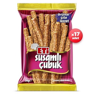 Eti Susamlı Çubuk Kraker 56 g x 17 Adet