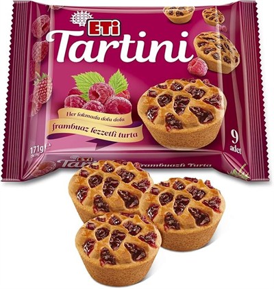 Eti Tartini Frambuazlı Turta 114 g 5li paket