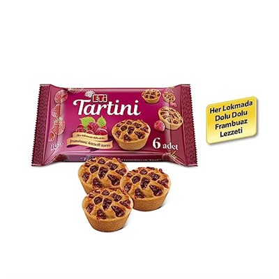 Eti Tartini Frambuazlı Turta 114 g x 14 Adet (2 paketi)