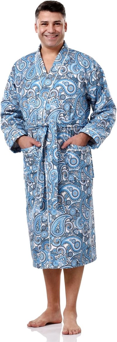 Etnik Desenli Baskılı Bornoz